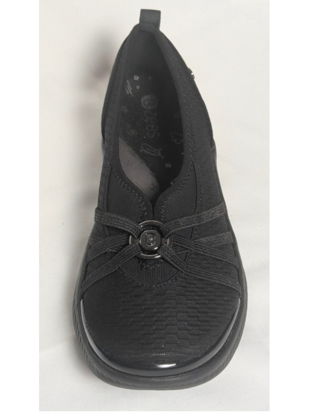 Bzees Black Knit Slip On Comfort Flats Womens Size 8M - Picture 2 of 9